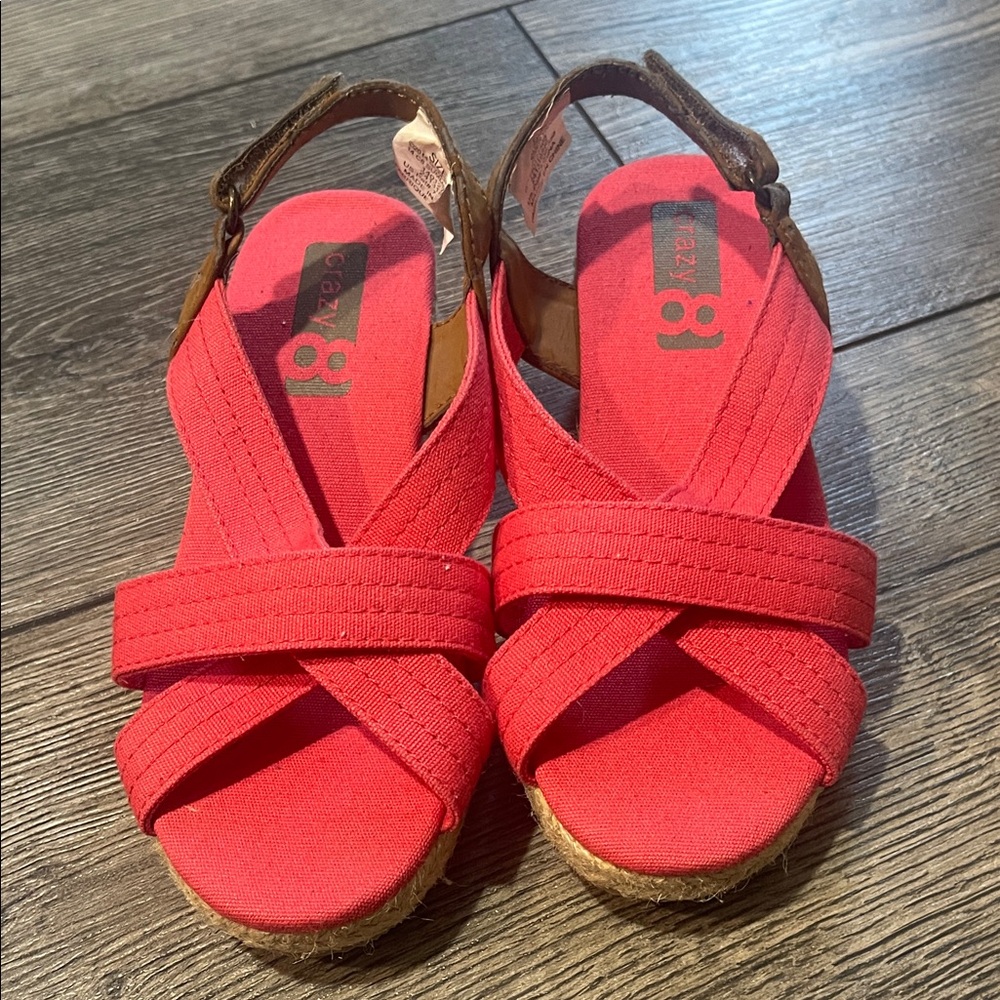 Crazy 8 Kids Red Crisscross Sandals
